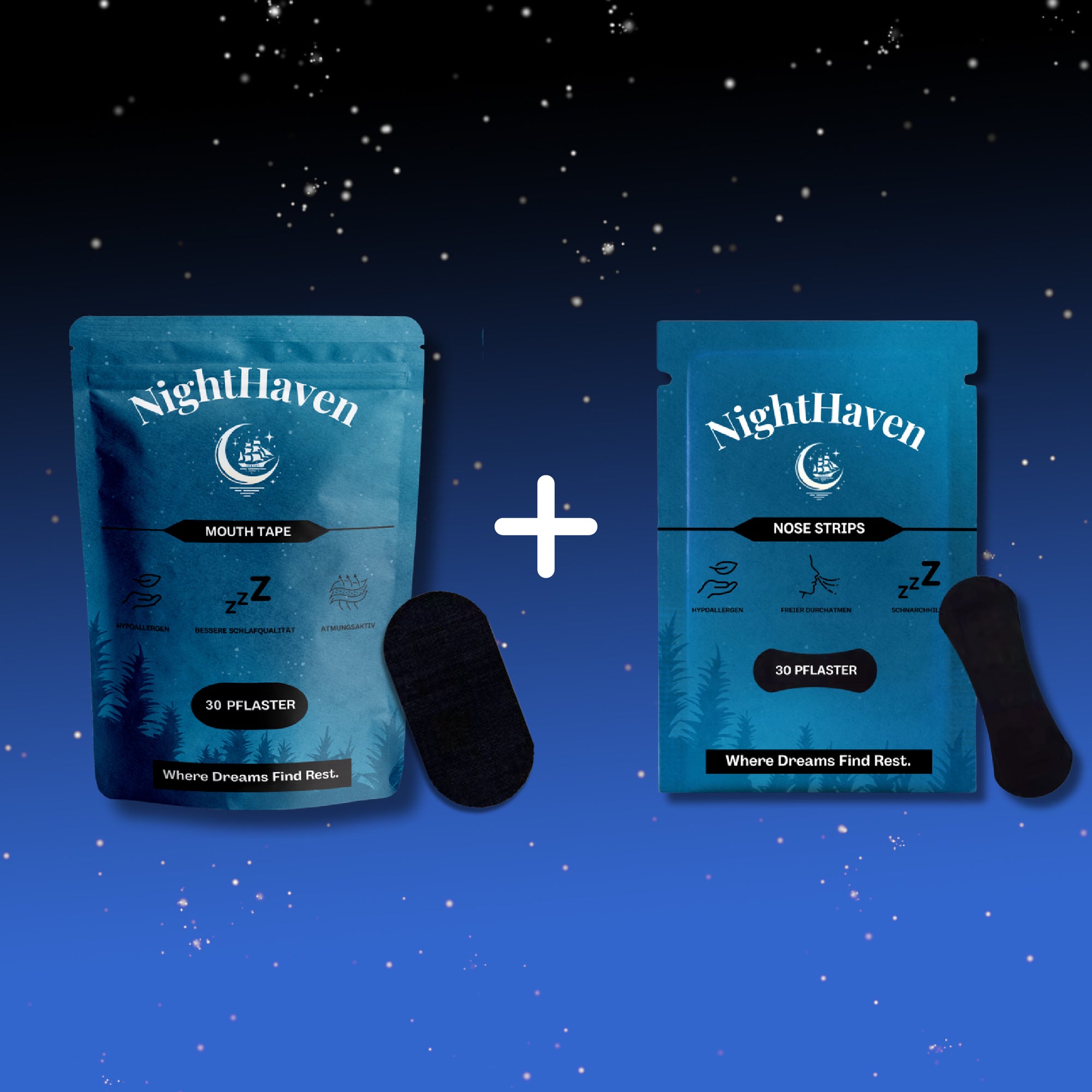 NightHaven Better-Sleep-Bundle - Mouth Tapes und Nose Strips zu Verbesserung der Atmung