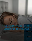 Frau schläft entspannt mit NightHaven Nasenstrips – Schnarchhilfe für ruhige Nächte