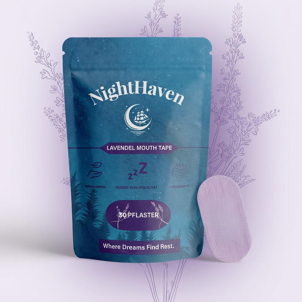 NightHaven Lavendel Mouth Tape mit lavendelfarbenem Mundpflaster – Mouth Taping zum besseren Schlafen, für erholsamen Schlaf und verbesserte Schlafqualität durch Nasenatmung