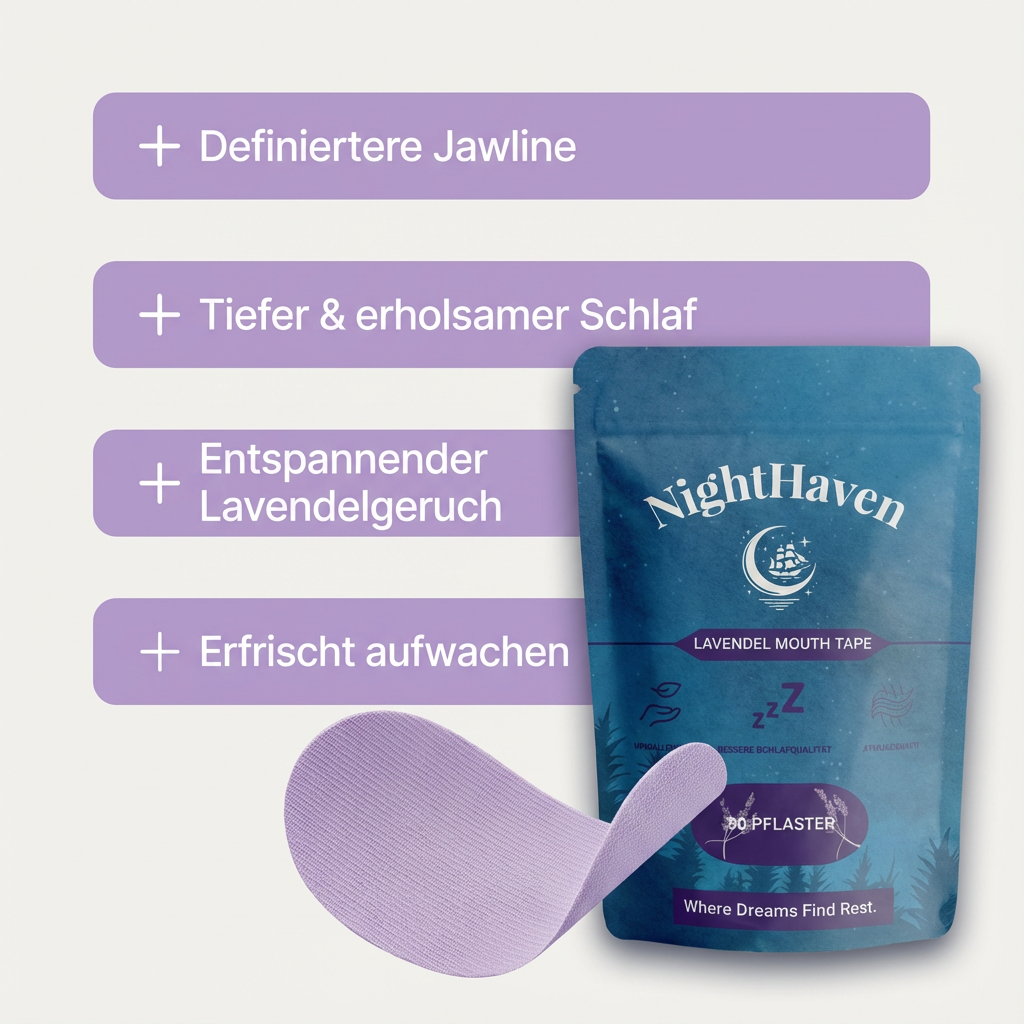 NightHaven Lavendel Mouth Tape mit Lavendelduft – Mundpflaster zum Schlafen für tieferen, erholsamen Schlaf, bessere Schlafqualität und Nasenatmung