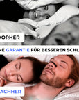 Vorher-Nachher Vergleich mit NightHaven Magnetischen Nose Strips – weniger Schnarchen und erholsamer Schlaf für Paare