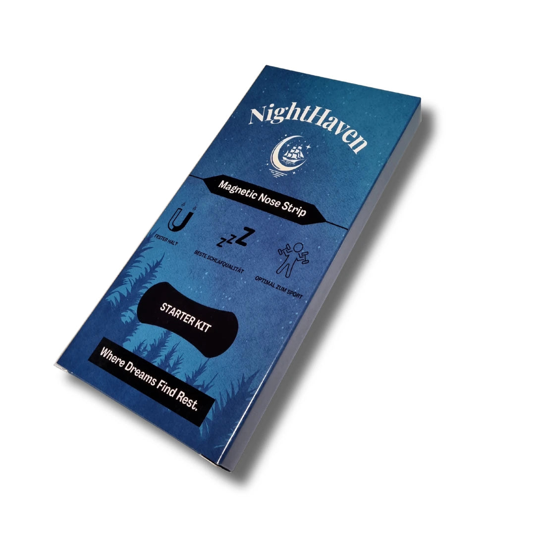 NightHaven Magnetische Nose Strips Verpackung – Starter Kit für freie Nasenatmung, Schnarchen reduzieren und Schlafqualität verbessern