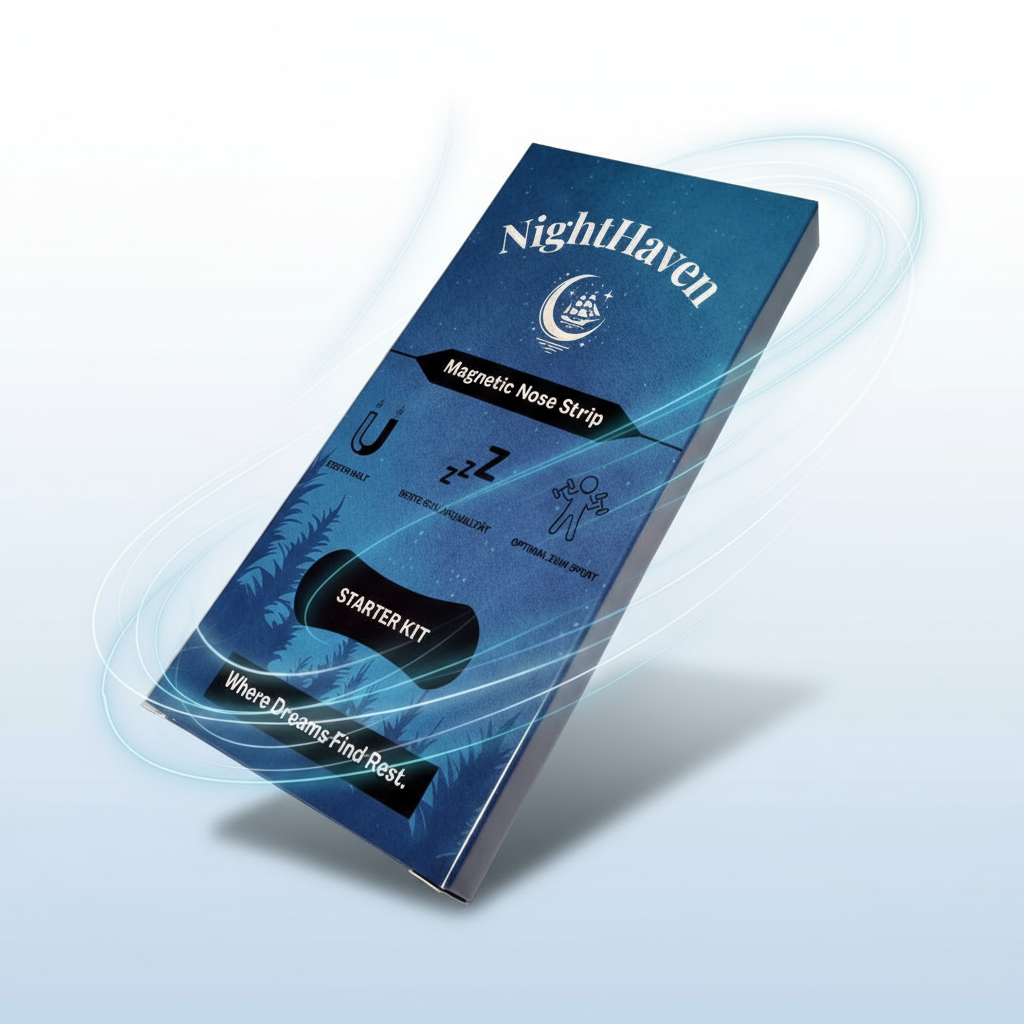NightHaven Magnetische Nose Strips Verpackung – Starter Kit für freie Nasenatmung, Schnarchen reduzieren und Schlafqualität verbessern