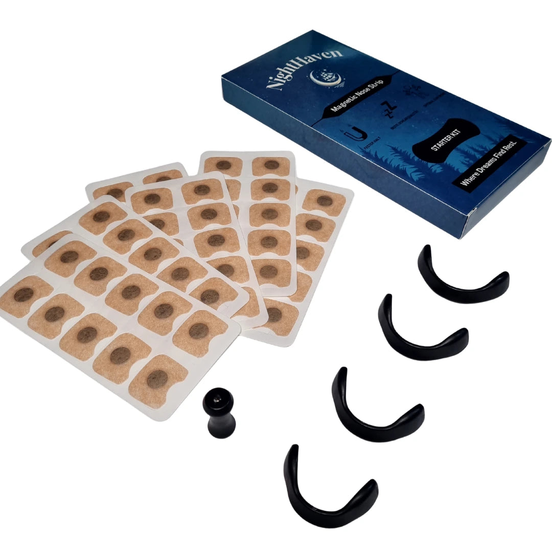NightHaven Magnetische Nose Strips Starter Kit – Komplettset mit Patches, Strips und Applikator für gesunden Schlaf