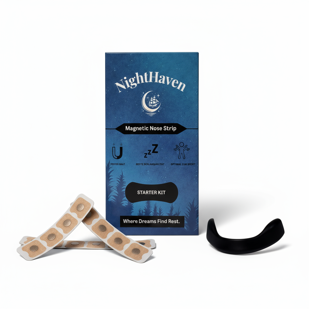 NightHaven Magnetische Nose Strips Starter Kit – Set mit Strips, Patches und Applikator für bessere Nasenatmung und erholsamen Schlaf