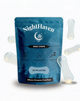 NightHaven Nose Strips Verpackung mit transparenten Nasenpflastern, für besser atmen, weniger schnarchen und besseren Schlaf