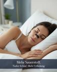Frau schläft entspannt mit NightHaven Nose Strip – Verbesserte Sauerstoffaufnahme beim Schlafen