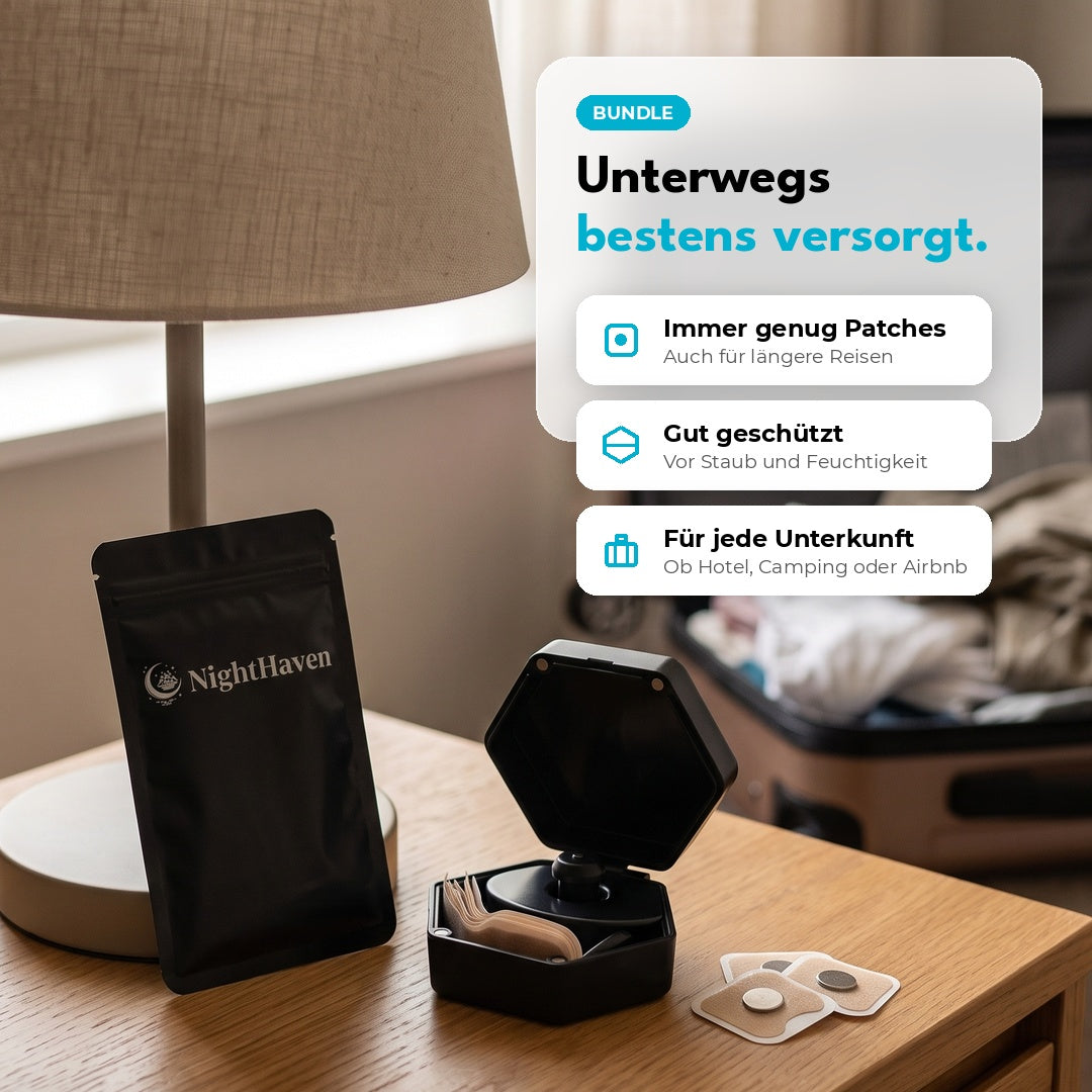 Magnetic Patches und schwarzes Reiseetui im Refill &amp; Go Bundle, Nachschub für zuhause und unterwegs 