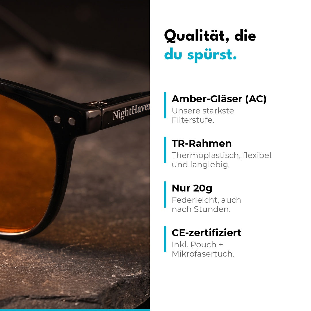 VESPER Amber mit Amber-Gläsern und leichtem TR-Rahmen 