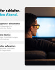 VESPER Amber Blaulichtfilterbrille beim Fernsehen am Abend