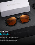 VESPER Amber Blaulichtfilterbrille mit Pouch und Mikrofasertuch