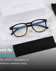 VESPER Crystal Clear Blaulichtfilterbrille mit Pouch und Mikrofasertuch
